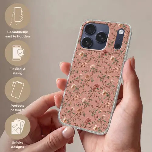 Botanisch - Bloemen - Roze Telefoonhoesje iPhone 17 Pro klein 878 -sfeer3_NL