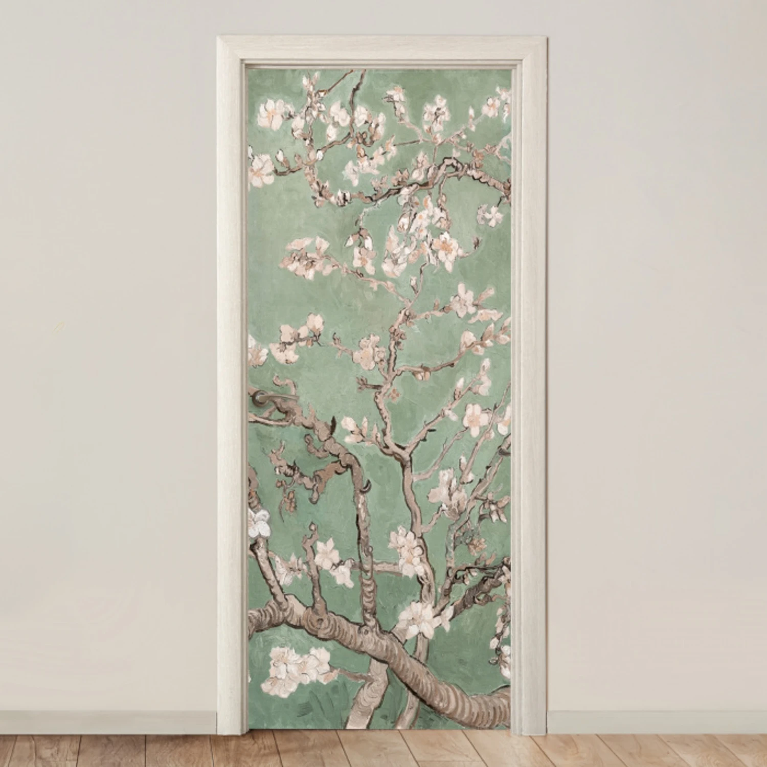 Amandelbloesem - Kunst - Van Gogh - Groen deurposter klein -3d_beige