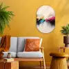 Dynamisch - Abstract - Kleurrijk - Zwart Wandcirkel Ovaal Forex klein -sfeer4