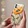 Klaprozen - Oranje - Mozaïek - Bladeren Apple iPhone 16 Plus klein -sfeer3_NL