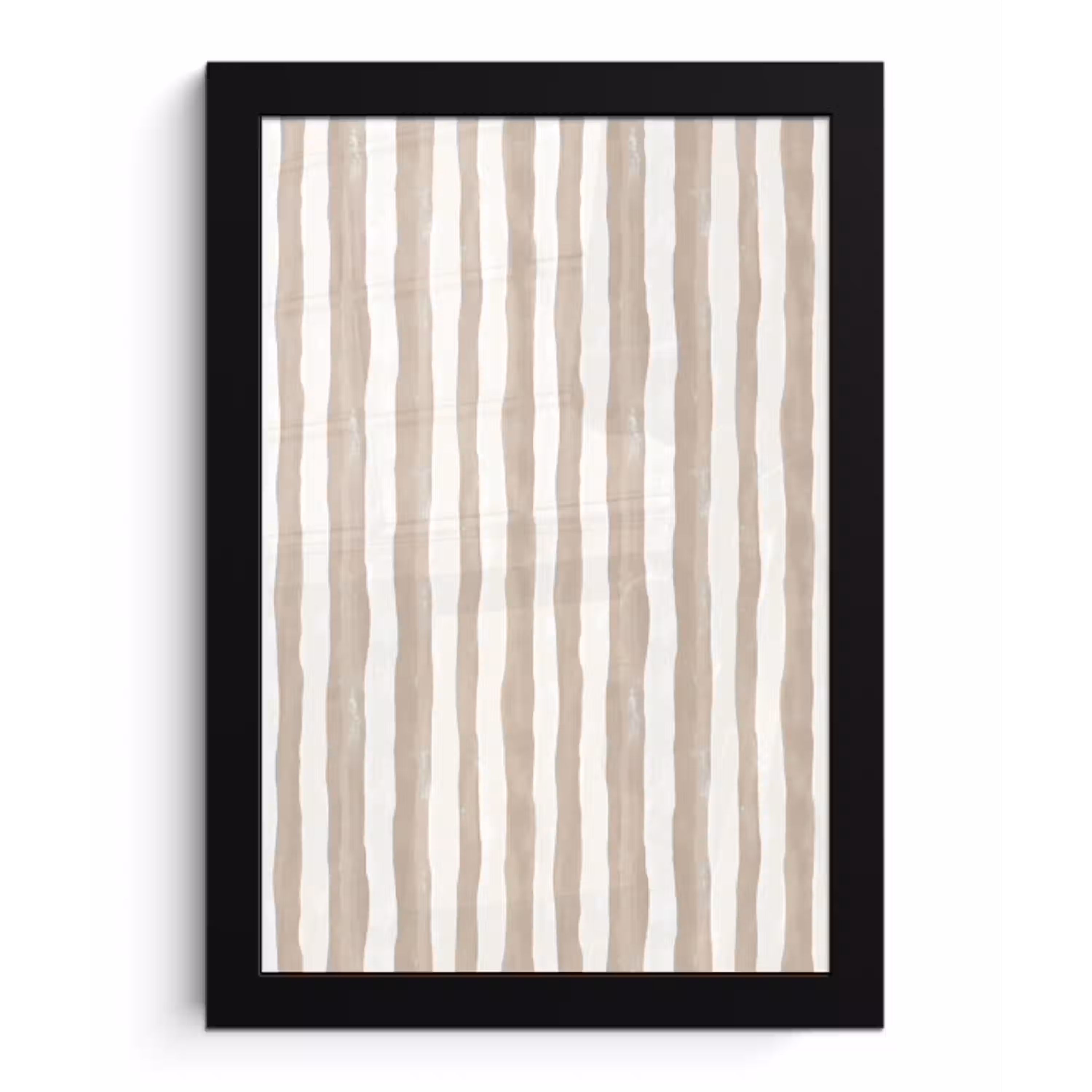 Minimalistisch - Strepen - Beige fotolijst zwart zonder passe partout klein 224 -3d