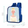 Prinses met een gouden kroon - Blauw Kinderrugzak - Blauw middel -productfoto_formaten