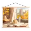 Thee - Boek - Thee - Herfst textielposter latten blank klein -3d