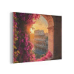 Colosseum - Rome - Roze Bloemen PET vilt klein -3d