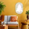 Japandi - Kerstboom - Beige - Kerstversiering Wandcirkel Ovaal Forex klein -sfeer4