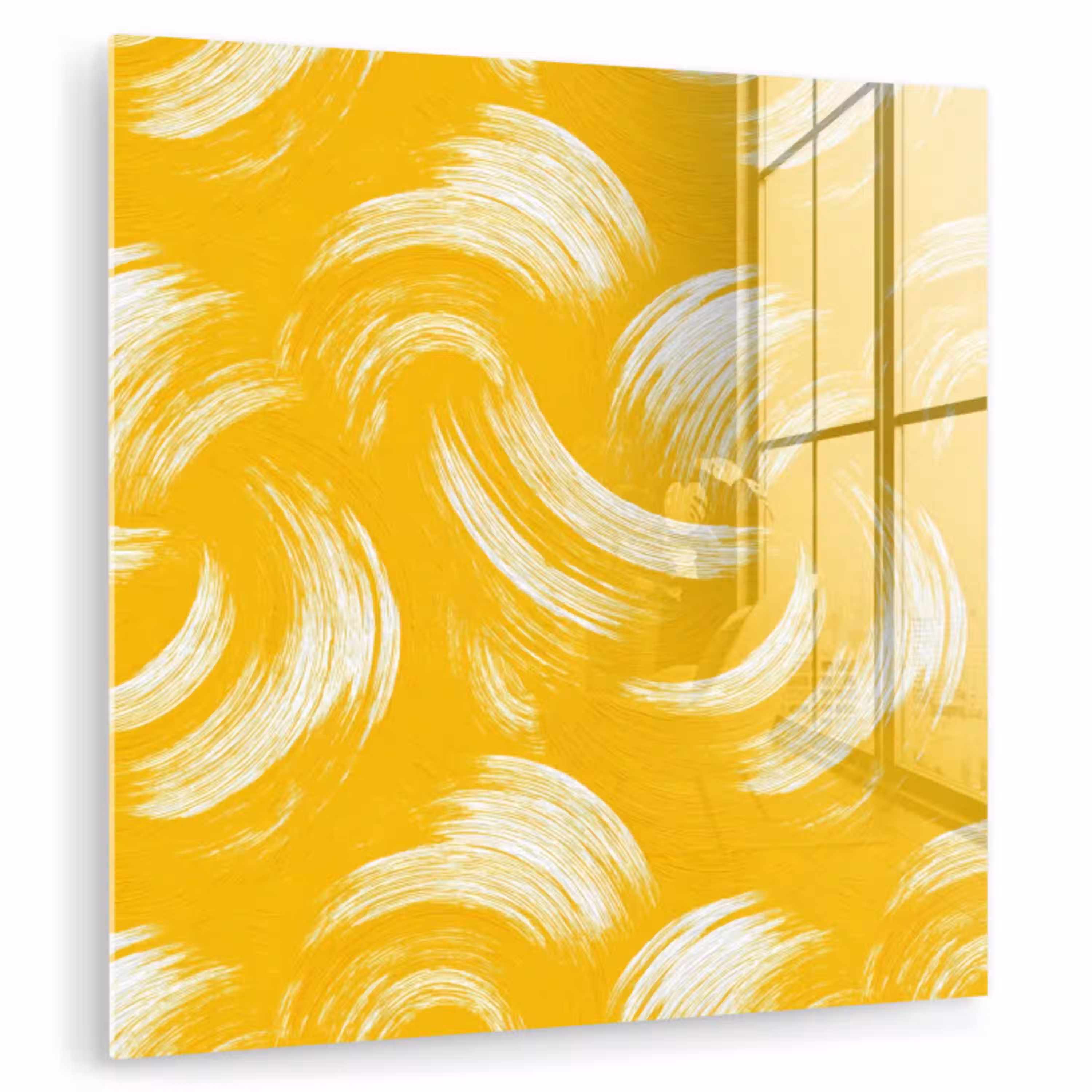 Verfstreken - Abstract - Dynamisch - Geel plexiglas 5mm klein 11 -zzzproduct_nieuw