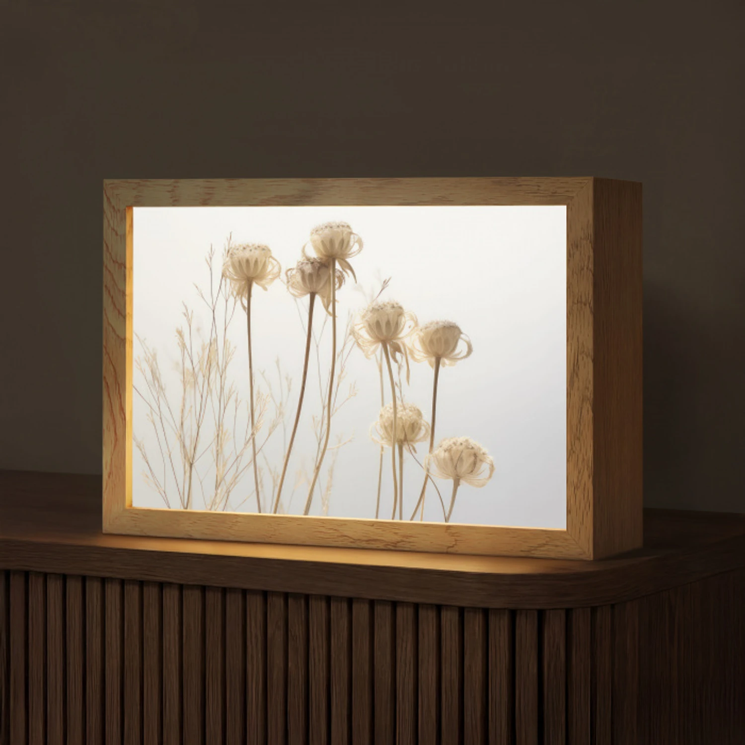 Droogbloemen - Natuur - Botanisch Light Box met kabel (Tafellamp) klein -z3d_website