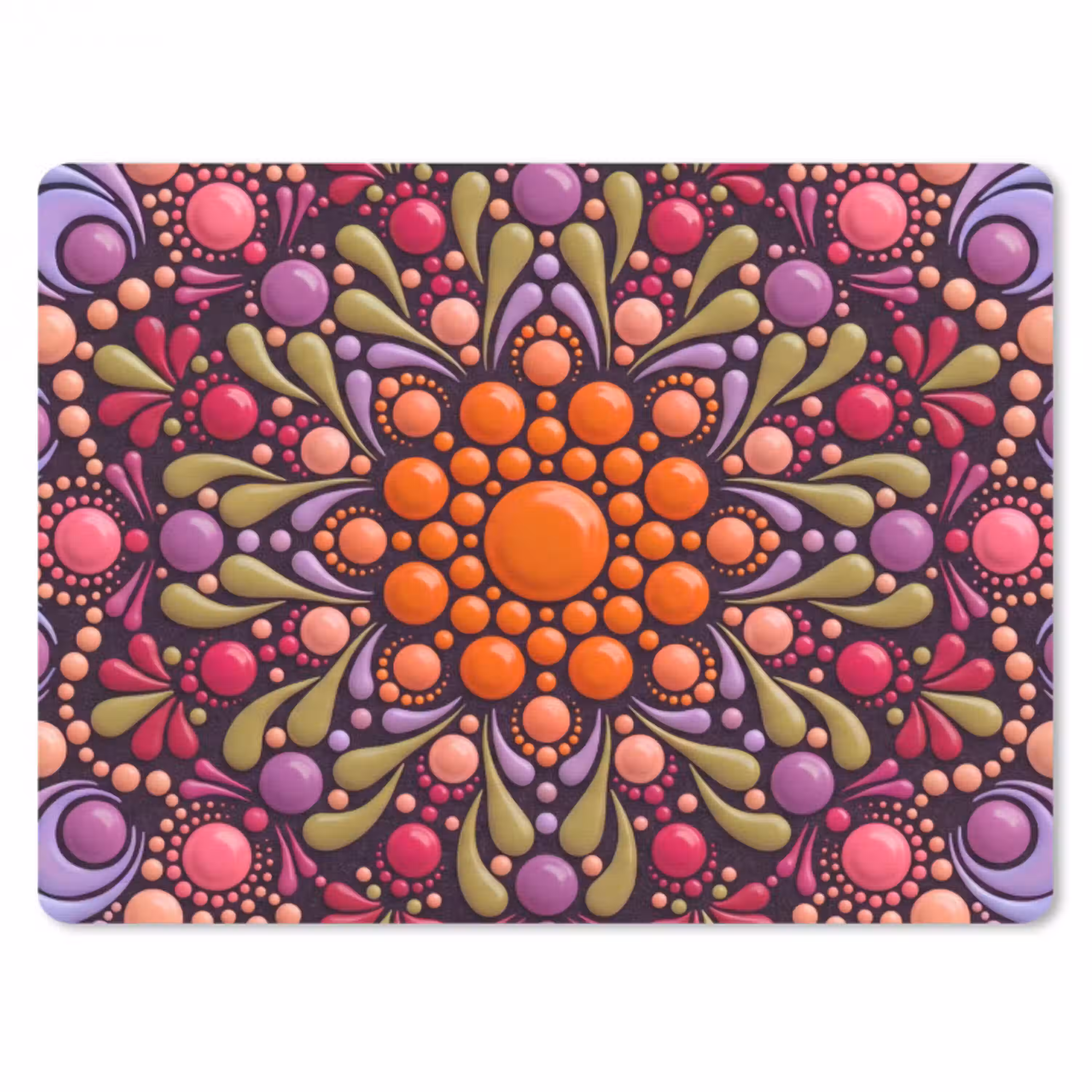 Patroon - Stippen - Abstract - Modern - Kleurrijk muismat rubber klein -3d