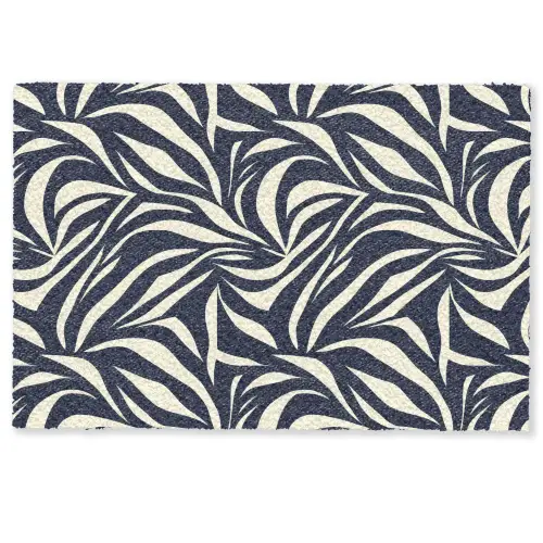 Bladvormen - Blauw - Patroon - Wit Deurmat klein 898 -zkaufland3d