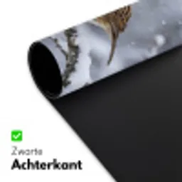 Vogel - Tak - Sneeuw - Winter Muismat XXL klein -sfeer2