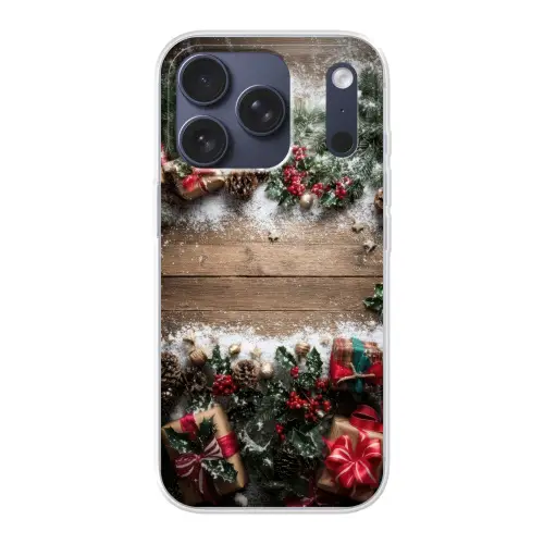 Kerstdecoratie - Geschenken - Hout - Veelkleurig Telefoonhoesje iPhone 17 Pro klein -3d