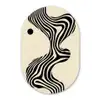Beige - Lijnen - Golvend -  Abstract Wandcirkel Ovaal Forex klein -3d