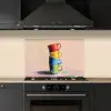 Mokken - Gestapeld - Keramiek - Kleurrijk keuken achterwand spatscherm klein -sfeer1