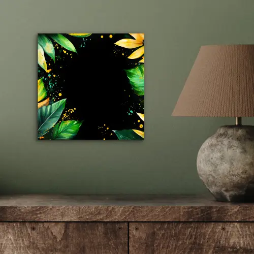 Bladeren - Groen - Geel - Verf - Jungle aluminium wit klein -sfeer2