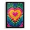Hart - Tie Dye - Kleurrijk fotolijst zwart zonder passe partout klein -3d
