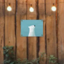 Ijsbeer - Lichtblauw - Minimalistisch tuinposter los doek klein -sfeer1