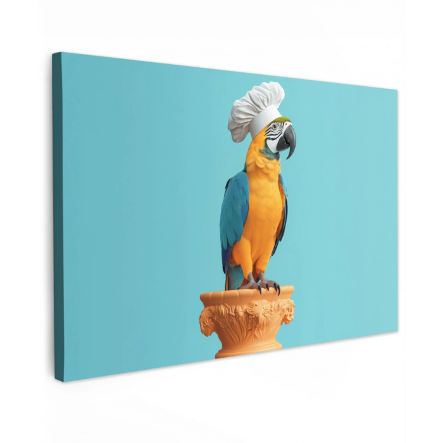 Papegaai - Koksmuts - Grappig - Vogel Tuinposter op houten frame 2 cm dik klein -3d