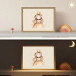Prinses - Goud - Stippen Light Box met batterij (Wandlamp kind) middel -sfeer3_kind
