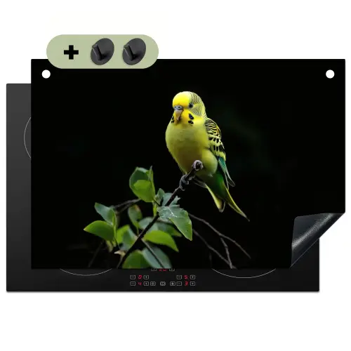 Parkiet - Tak - Bladeren - Geel Inductie beschemer met haakjes klein -3d