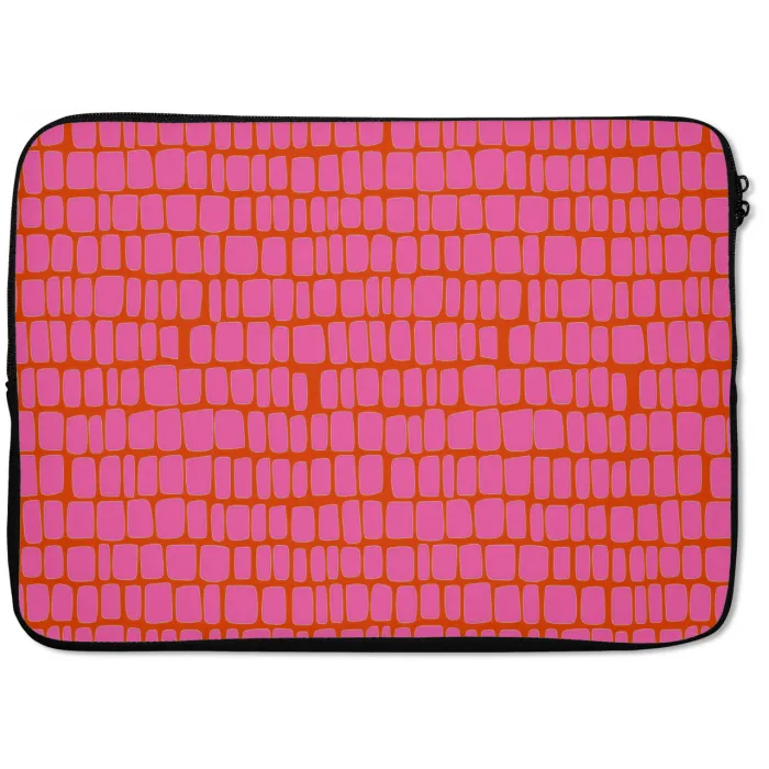 Organisch - Raster - Roze laptophoes neopreen klein 279 -zkaufland3dotto