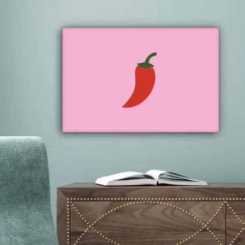 Peper - Rood - Illustratie canvas 2cm klein -sfeer4