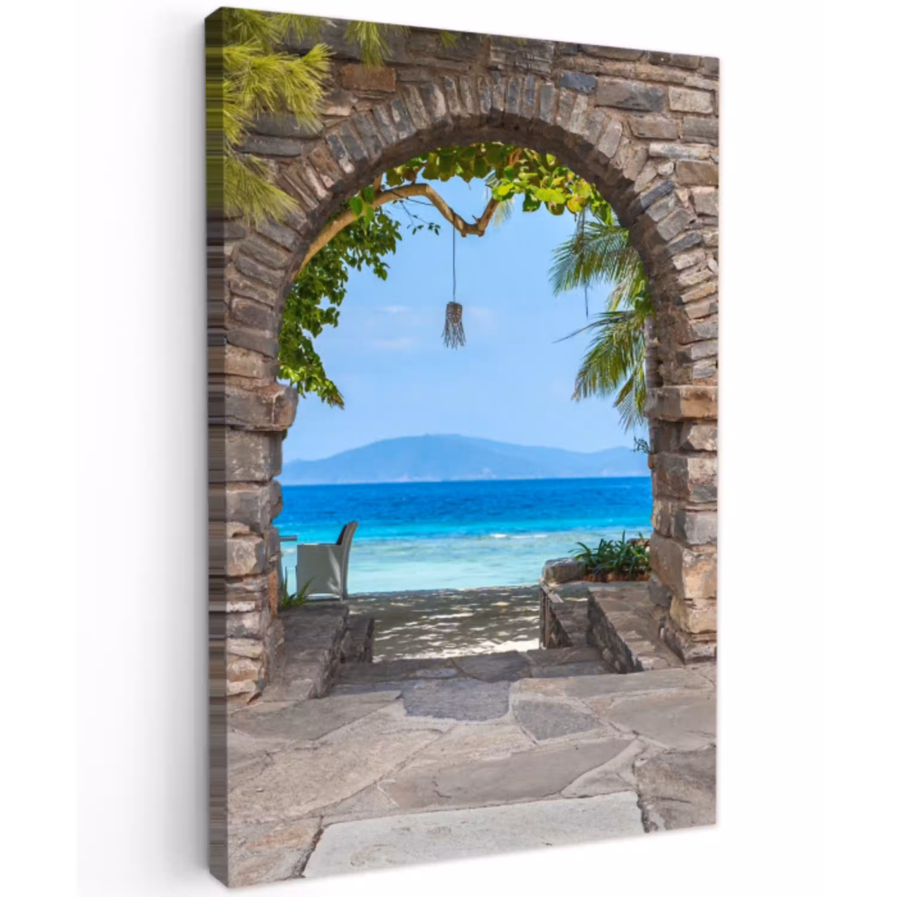 Een poort naar paradijs Tuinposter op houten frame 2 cm dik klein -3d