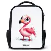 Roze flamingo in het water Rugzak - Zwart middel -3d