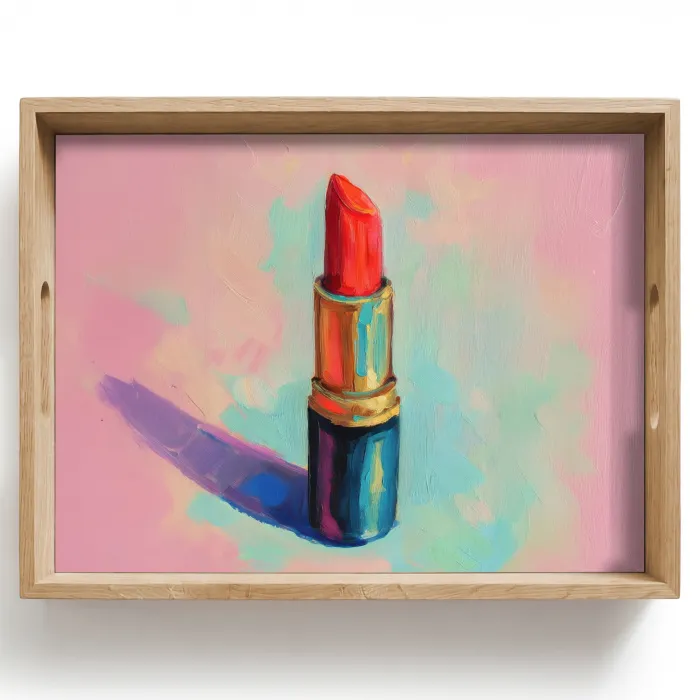 Lippenstift - Rood - Penseelstreken Dienblad Rechthoek middel -z3d_shopping