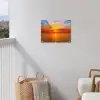 Zonsondergang - Zee - Lucht - Oranje - Horizon - Water tuinposter los doek klein -sfeer8