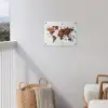 Wereldkaart - Koffie - Marmer tuinposter los doek klein -sfeer8
