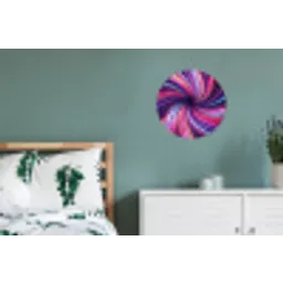 Abstract - Swirl - Futuristic - Neon Wandcirkel aluminium klein -slaapkamer