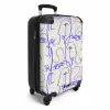 Gezichten in blauwe lijn op beige achtergrond NBS - Handbagage koffer - Volwassenen Unisex middel -productfoto_3d