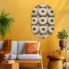 Donuts - Chocolade - Wit - Beige Wandcirkel Ovaal Glas middel -sfeer4