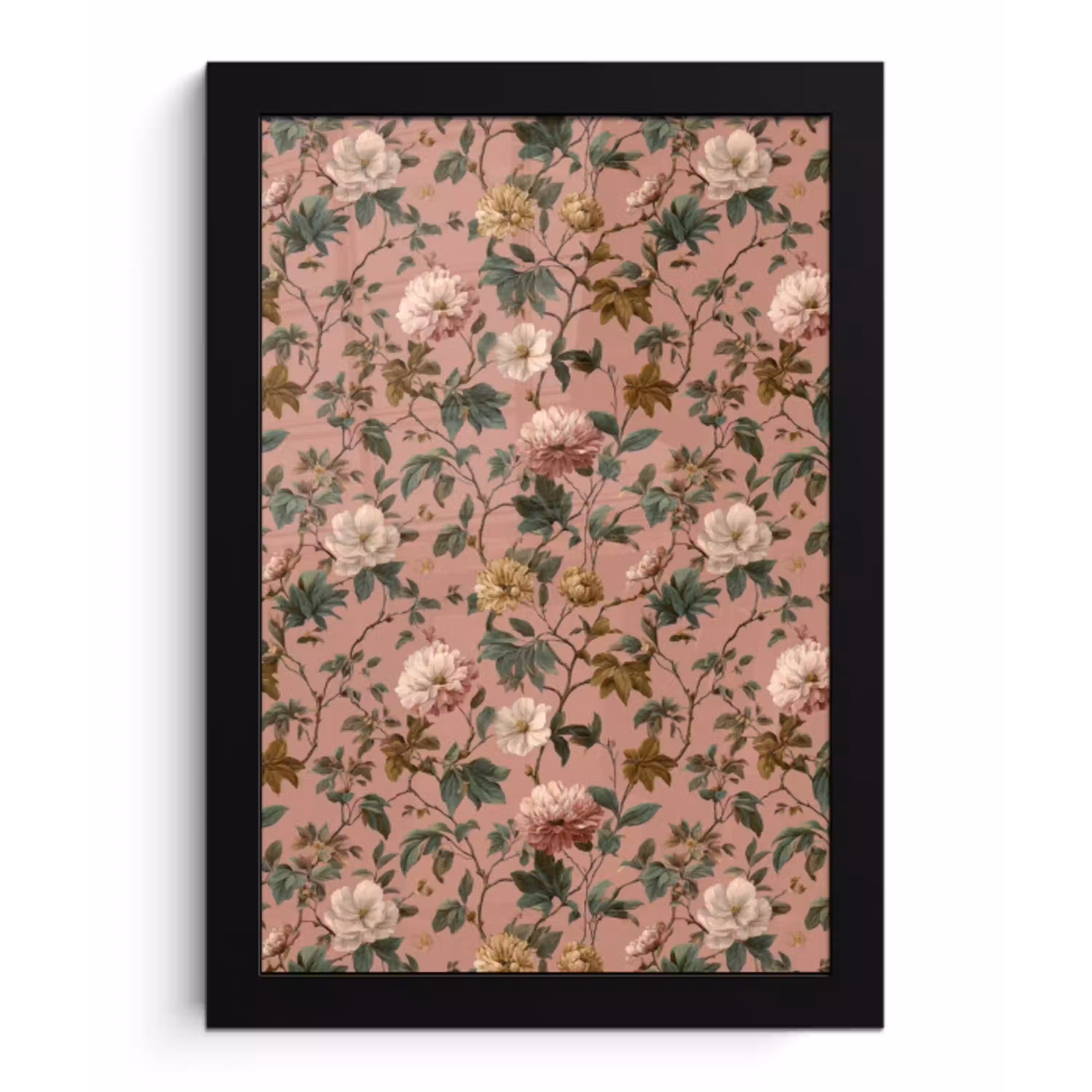 Bloemen - Klassiek - Roze fotolijst zwart zonder passe partout klein 224 -3d