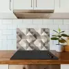 Geometrisch - Motief - Aardetinten keuken achterwand spatscherm klein 900 -sfeer2