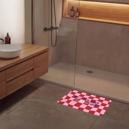 Furture - Geblokt - Rood Badmat klein -sfeer2