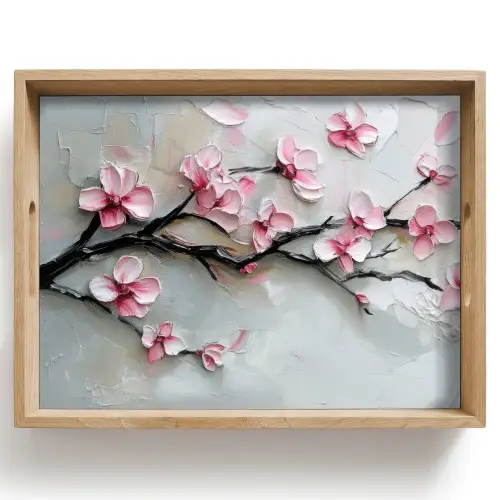 Bloesem - Kunstzinnig - Roze - Sakura Dienblad Rechthoek middel -z3d_shopping