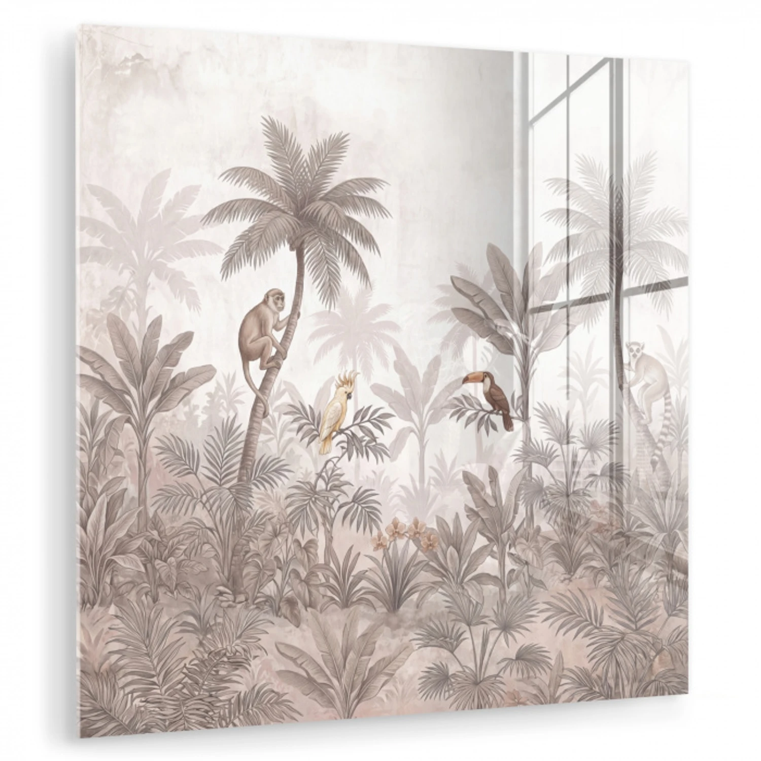 Jungle - Dieren - Palmbomen plexiglas 5mm klein -zzzproduct_nieuw
