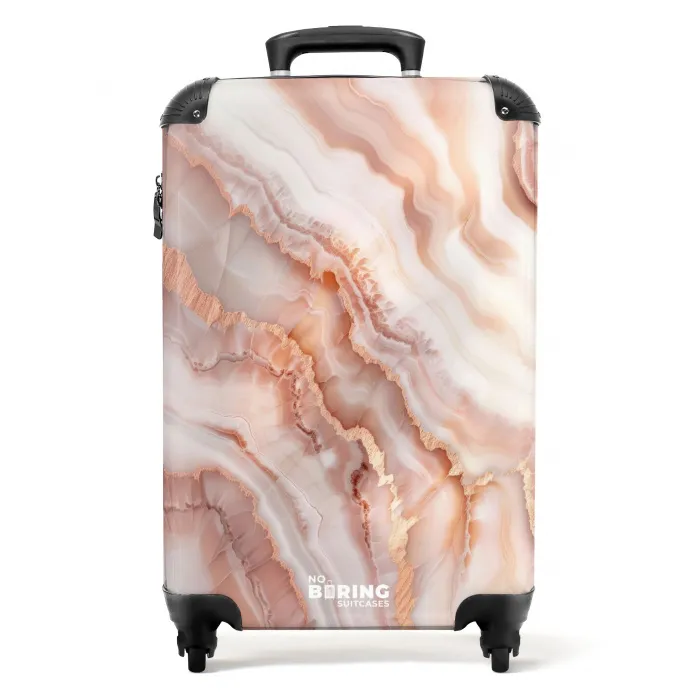 Marmer - Zacht Perzik Marmer NBS - Handbagage koffer - Kinderen Unisex middel -productfoto_recht