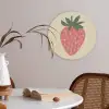 Aardbei - Minimalistisch - Rood - Fruit Akoestische PET Vilt - Rond klein -sfeer3