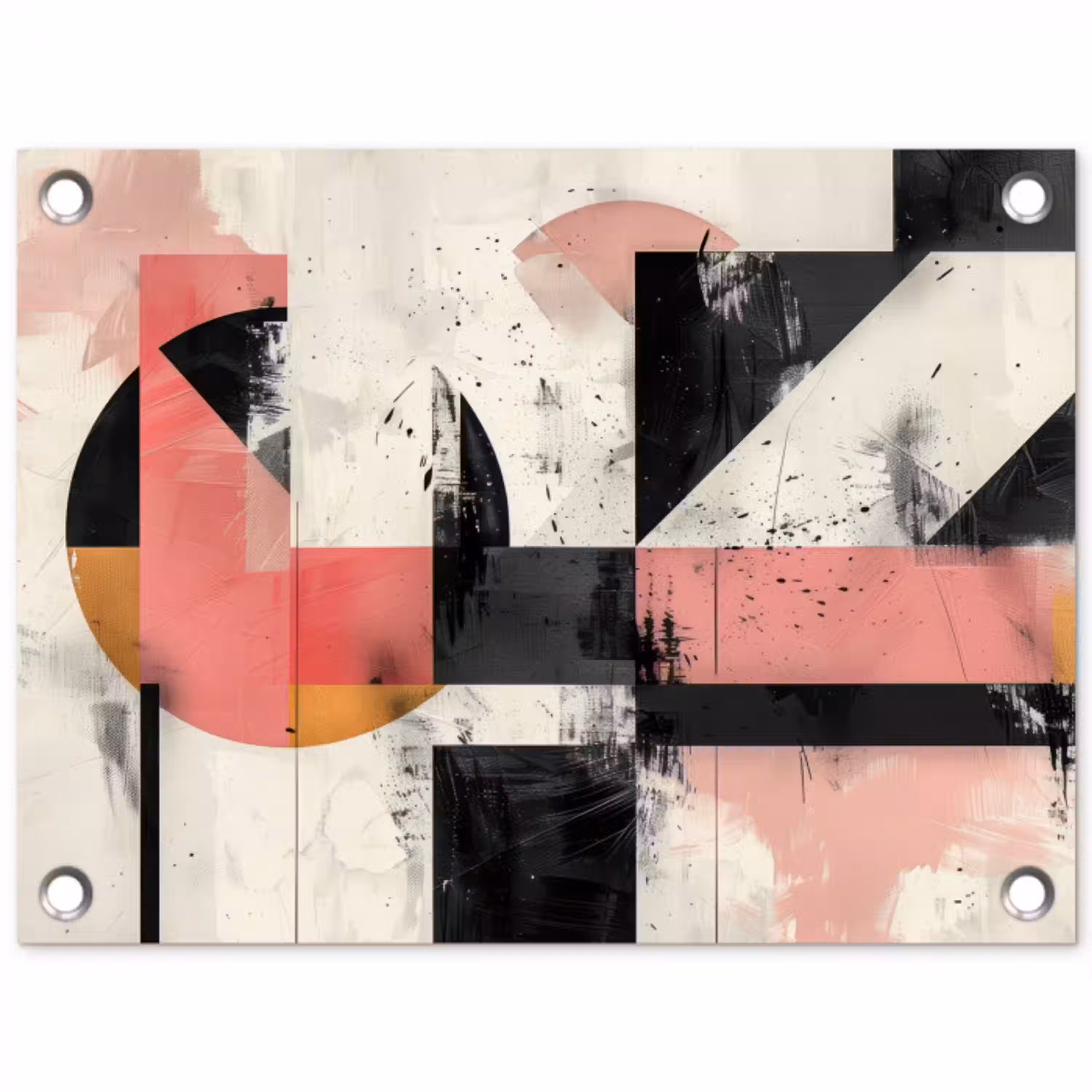 Roze - Abstract - Aesthetic - Modern - Vormen tuinposter los doek klein -3d