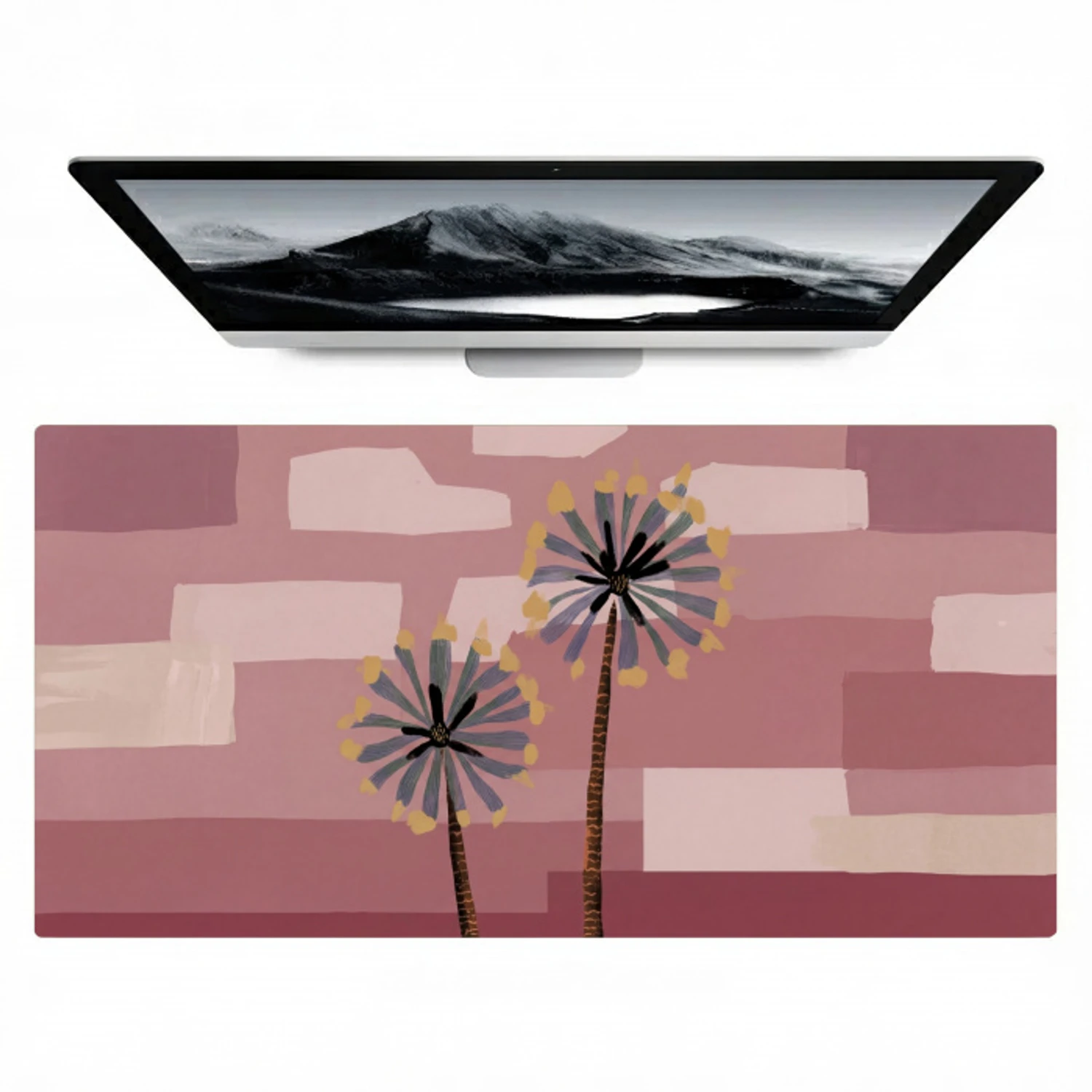 Illustratie - Bloemen - Vlakken - Abstract Muismat XXL klein -zzz3d