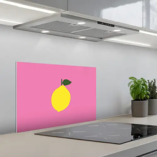 Citroen - Geel - Fris keuken achterwand spatscherm klein -3d_schuin