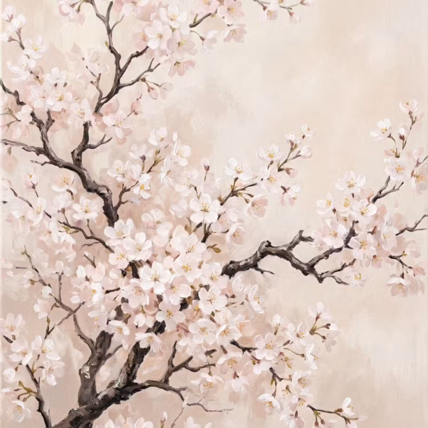 Tapete - Blossom - Illustration - Taupe