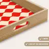 Golvend patroon - Retro - Rood - Beige Dienblad Rechthoek middel 911 -USP_HandgreepDE