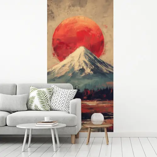 Bergtop - Sneeuw - Zon fotobehang vinyl groot -woonkamer