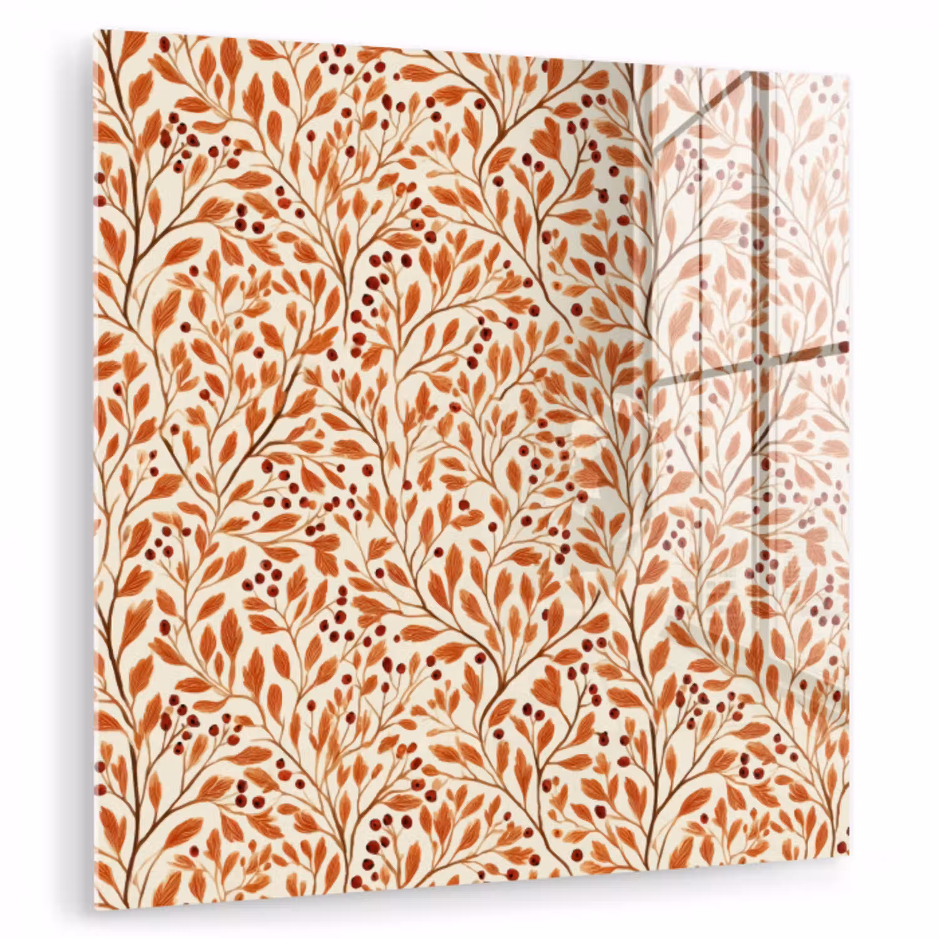 Bladeren - Botanisch  - Terracotta plexiglas 5mm klein 11 -zzzproduct_nieuw