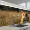 Leeuwin - Gras - Geel keuken achterwand 2 middel -3d_schuin