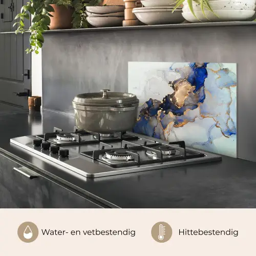 Marmer - Blauw - Goud keuken achterwand spatscherm klein -usp_NL