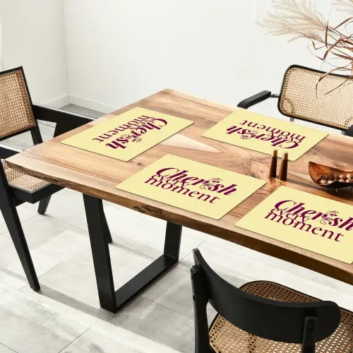 Cherish every moment - Cocktailglas - Geel Placemat vinyl groot -zzsfeer4_Kitchenyeah-website